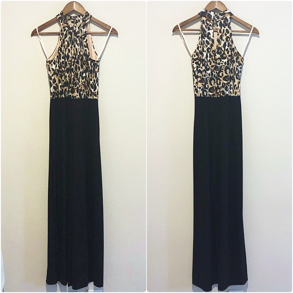 🆕Roz & Ali Leopard Body Wide Leg Halter Jumpsuit - Picture 7 of 8